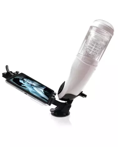 Mega-Bator Pussy White/Clear de Pipedream Extreme Toyz, masturbateur avancé pour plaisir maximal-2