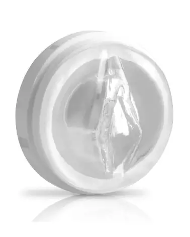 Mega-Bator Pussy White/Clear de Pipedream Extreme Toyz, masturbateur avancé pour plaisir maximal-4