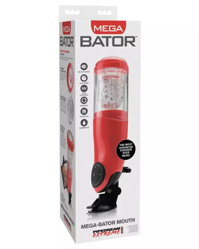 Image du Masturbateur Mega-Bator Mouth Red/Clear par Pipedream Extreme Toyz, stimulation réaliste-1