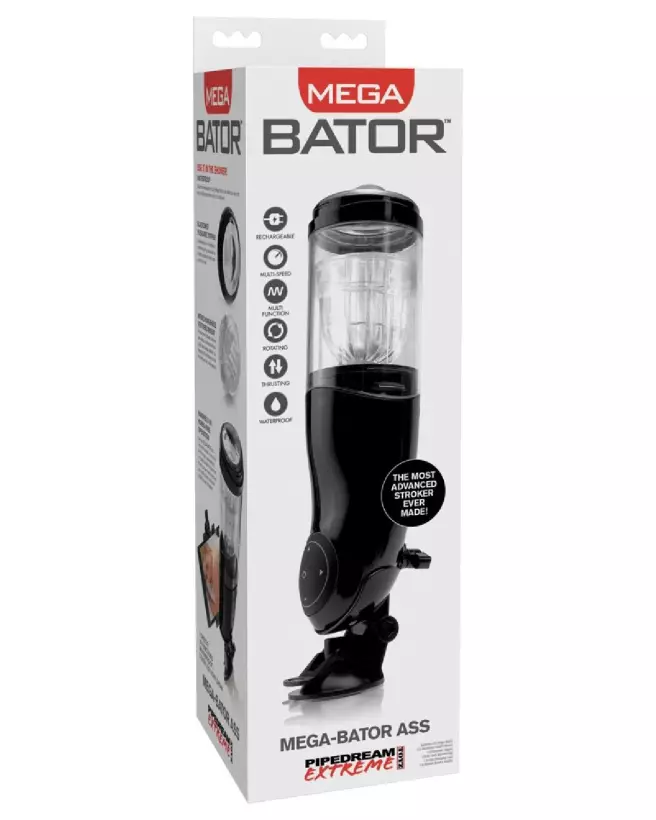 Image du masturbateur Mega-Bator Ass Black/Clear de Pipedream Extreme Toyz-1