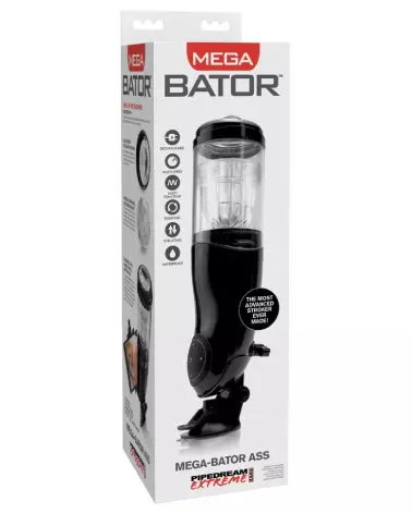 Image du masturbateur Mega-Bator Ass Black/Clear de Pipedream Extreme Toyz-1