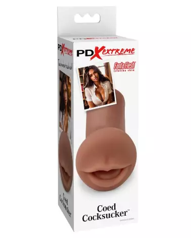 Masturbateur PDXE Coed Cocksucker Brown de Pipedream Extreme Toyz pour sensations réalistes-1