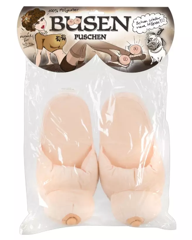 Chaussons en forme de seins Boob Slippers humoristiques et confortables-1