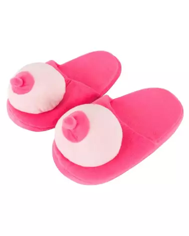 Chaussons en forme de seins Slipper Boobs Pink, cadeau humoristique et original-2