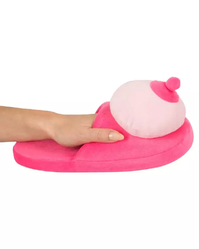 Chaussons en forme de seins Slipper Boobs Pink, cadeau humoristique et original-5