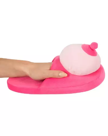 Chaussons en forme de seins Slipper Boobs Pink, cadeau humoristique et original-5