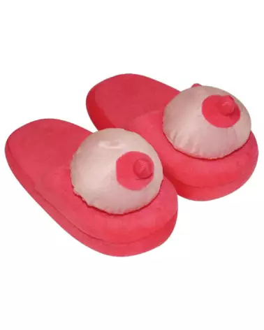 Chaussons en forme de seins Slipper Boobs Pink, cadeau humoristique et original-6