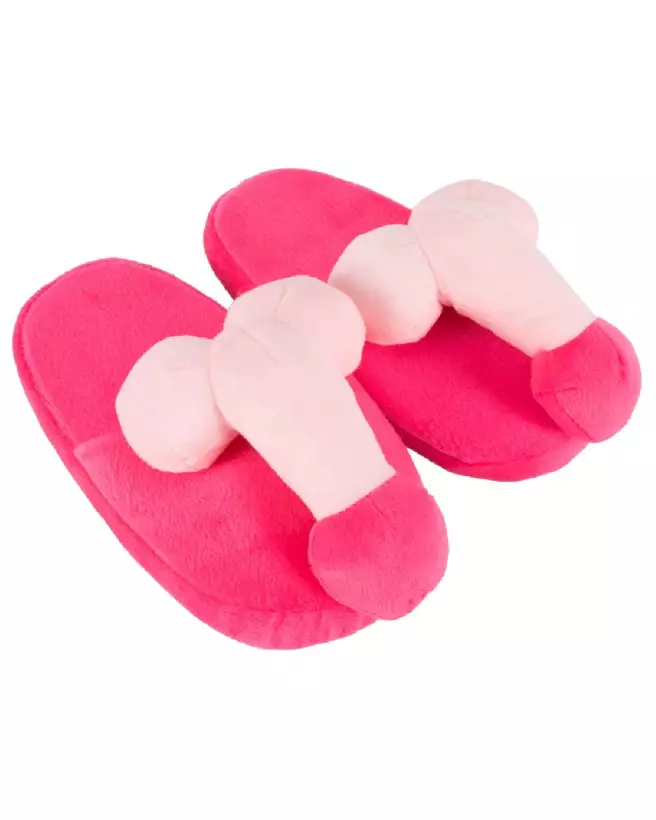 Chaussons en forme de pénis Slippers Penis Pink, cadeau humoristique et original-2