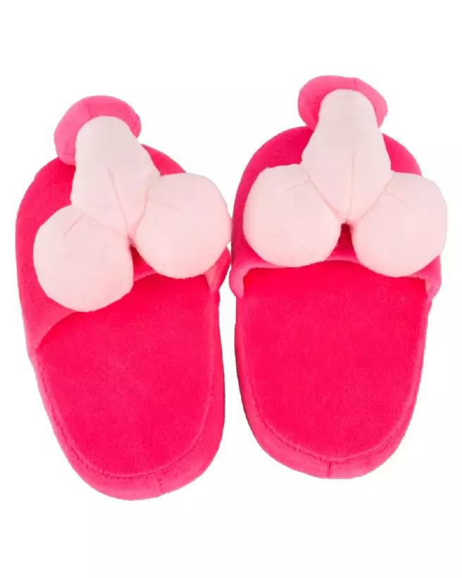 Chaussons en forme de pénis Slippers Penis Pink, cadeau humoristique et original-3