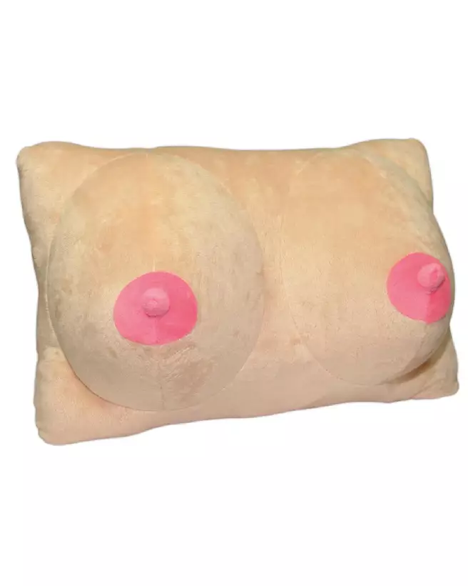 Coussin humoristique en forme de seins Plush Pillow Breasts-1