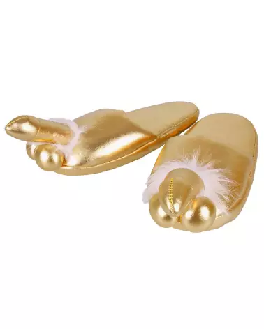 Chaussons en forme de pénis Slippers Gold humoristiques et originaux-2