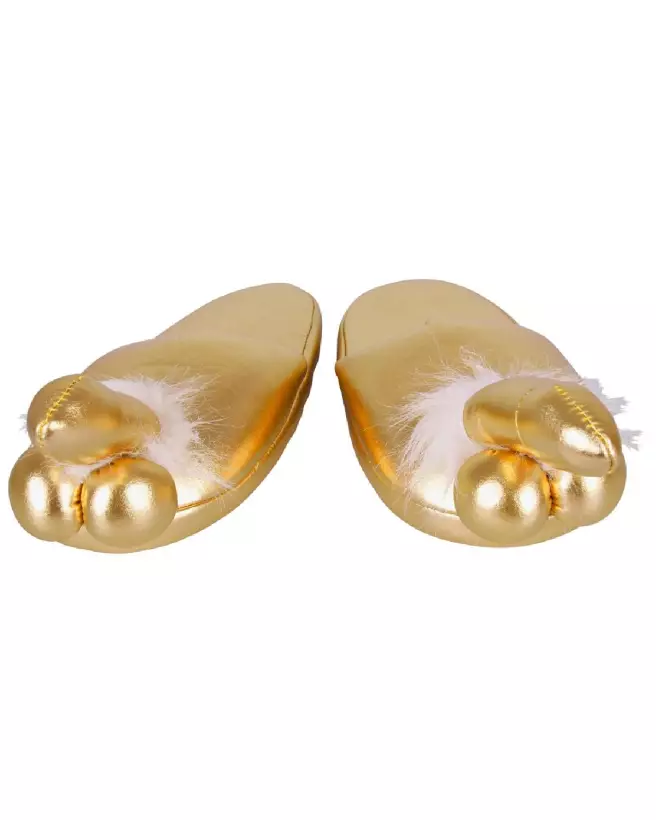 Chaussons en forme de pénis Slippers Gold humoristiques et originaux-3