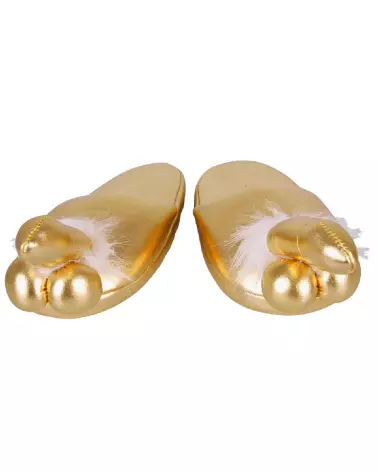 Chaussons en forme de pénis Slippers Gold humoristiques et originaux-3