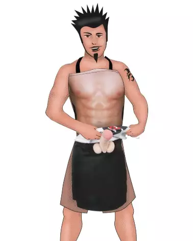 Image du tablier CHEFCOCK humoristique avec sexe apparent, parfait pour soirées et cadeaux-4