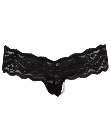 String Pearls Black de Cottelli LINGERIE, culotte élégante avec perles noires-7