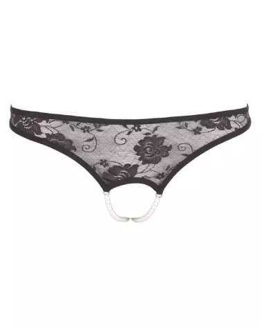 String Pearls black Cottelli LINGERIE en dentelle noire et perles élégantes-6