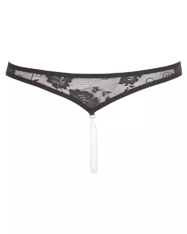 String Pearls black Cottelli LINGERIE en dentelle noire et perles élégantes-7