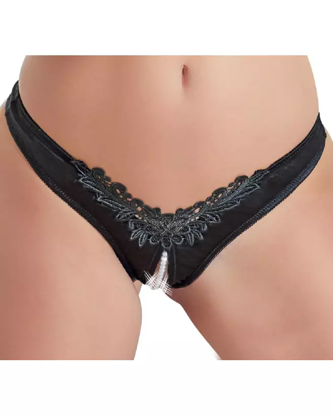 G-String Pearls Black Cottelli Lingerie élégant et sensuel-2