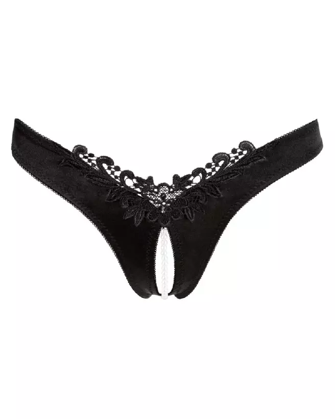 G-String Pearls Black Cottelli Lingerie élégant et sensuel-6