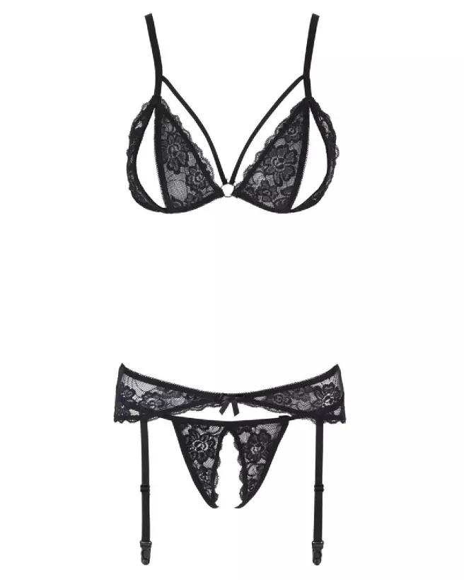 Image du Lace Suspender Set de Cottelli LINGERIE, ensemble de lingerie élégant en dentelle-5