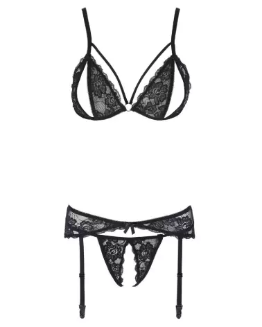 Image du Lace Suspender Set de Cottelli LINGERIE, ensemble de lingerie élégant en dentelle-5