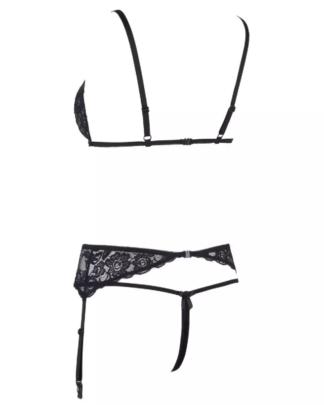 Image du Lace Suspender Set de Cottelli LINGERIE, ensemble de lingerie élégant en dentelle-6