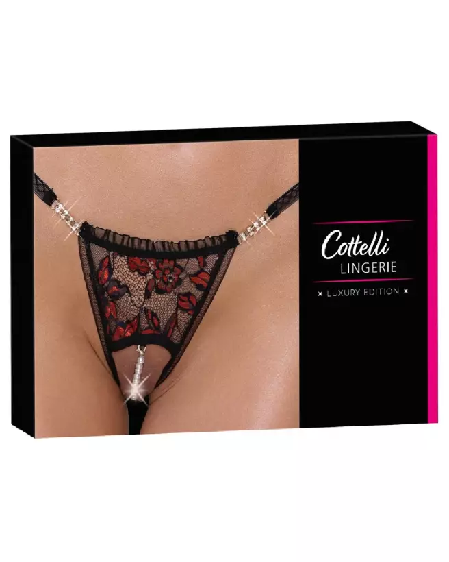 String Perles Ouvert Cottelli Lingerie - Lingerie Sexy et Érotique-1