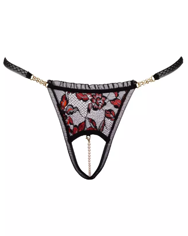 String Perles Ouvert Cottelli Lingerie - Lingerie Sexy et Érotique-5