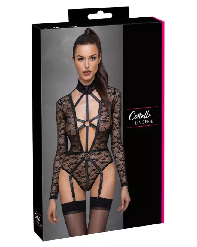 Body Lace Cottelli LINGERIE en dentelle noire, élégance et confort-1