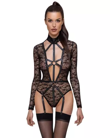 Body Lace Cottelli LINGERIE en dentelle noire, élégance et confort-2