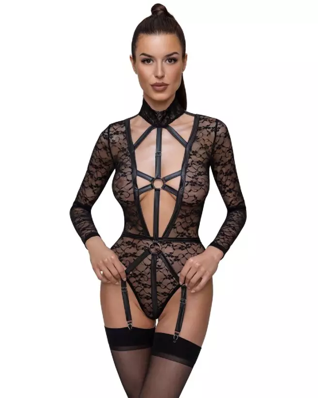 Body Lace Cottelli LINGERIE en dentelle noire, élégance et confort-3