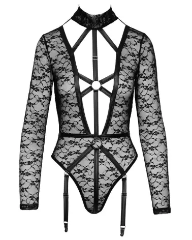 Body Lace Cottelli LINGERIE en dentelle noire, élégance et confort-6
