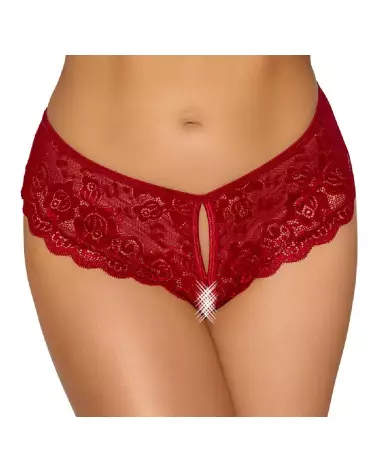 Crotchless Panty Red de Cottelli LINGERIE en Rouge - Lingerie Séduisante et Ouverte-2
