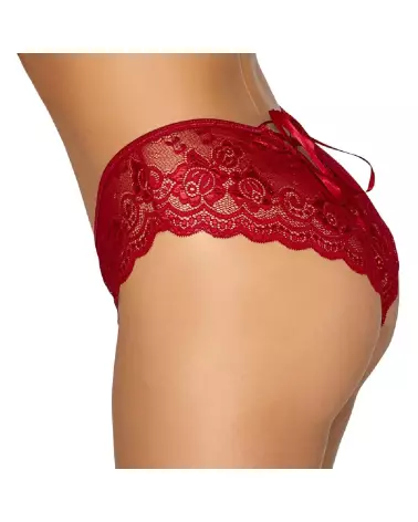 Crotchless Panty Red de Cottelli LINGERIE en Rouge - Lingerie Séduisante et Ouverte-3