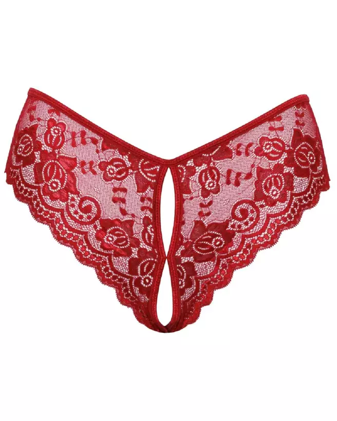 Crotchless Panty Red de Cottelli LINGERIE en Rouge - Lingerie Séduisante et Ouverte-5