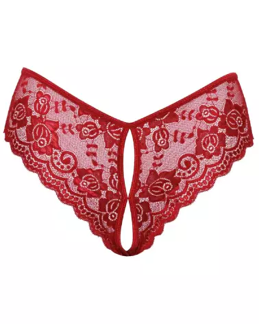 Crotchless Panty Red de Cottelli LINGERIE en Rouge - Lingerie Séduisante et Ouverte-5