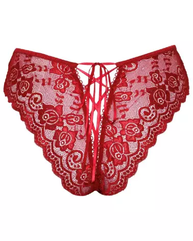 Crotchless Panty Red de Cottelli LINGERIE en Rouge - Lingerie Séduisante et Ouverte-6