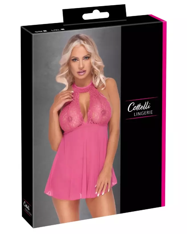 Nuisette Babydoll Pink de Cottelli LINGERIE, lingerie féminine élégante et séduisante-1