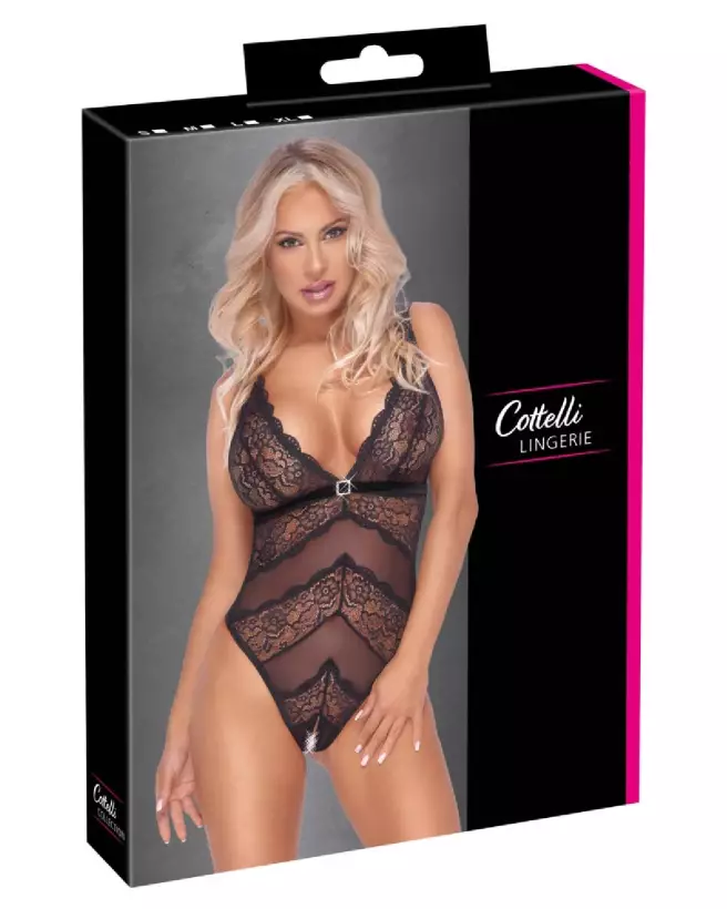 Body en dentelle élégant Cottelli LINGERIE, lingerie féminine sophistiquée et confortable-1