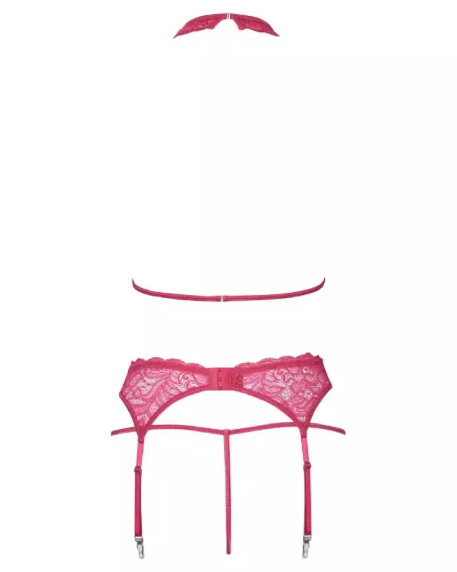 Photo Ensemble Bra Suspender Cottelli LINGERIE en dentelle rose-7