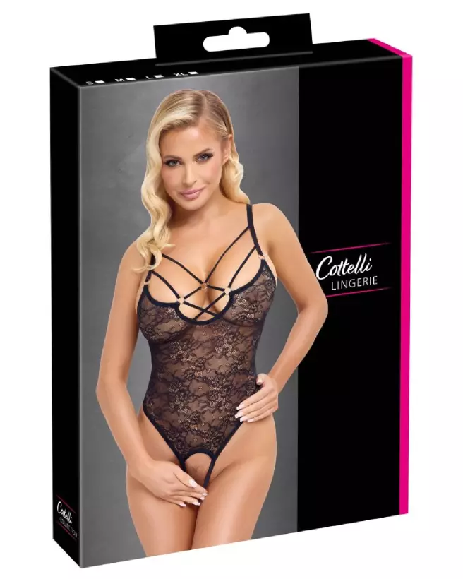 Body en dentelle avec anneaux Cottelli LINGERIE, élégance et séduction-1