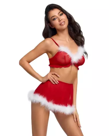 Costume sexy de Noël Cottelli LINGERIE avec top et jupe festifs-4
