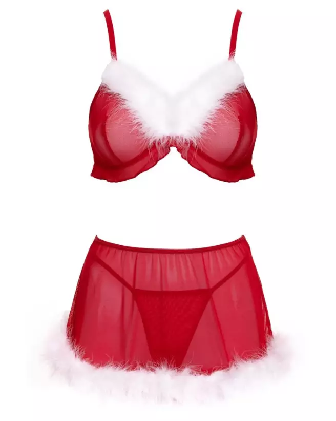 Costume sexy de Noël Cottelli LINGERIE avec top et jupe festifs-6