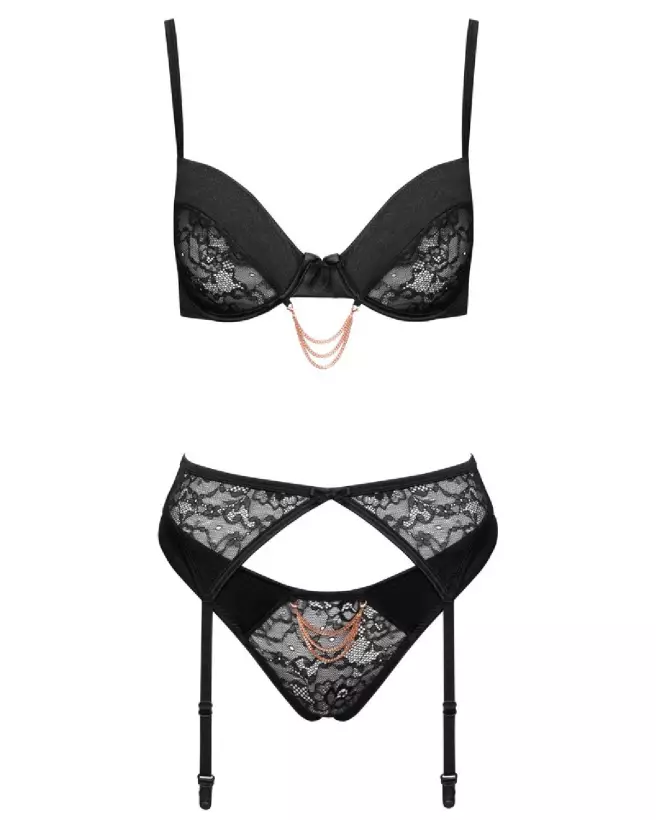 Image de l'ensemble Bra Set Chain de Cottelli Lingerie, élégant et séducteur-6