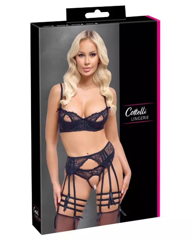 Photo de l'Ensemble Bra Suspender Set Cottelli Lingerie, lingerie élégante et confortable-1