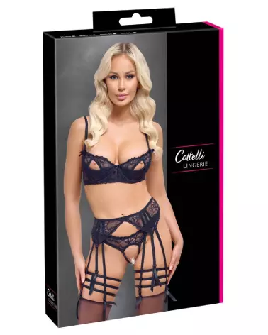 Photo de l'Ensemble Bra Suspender Set Cottelli Lingerie, lingerie élégante et confortable-1