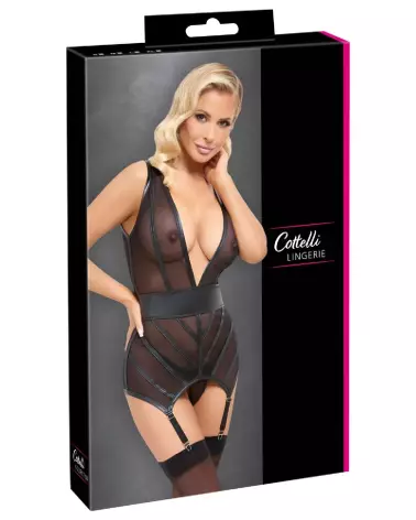 Image de guêpière Basque and String Cottelli LINGERIE, corset élégant et serre-taille raffiné-1
