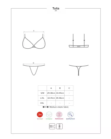 Ensemble Tulia 2 pièces noir et fuchsia par Obsessive - Lingerie de luxe et séduisante-7