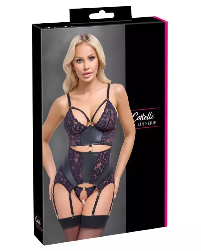 Guêpière Basque with Purple de Cottelli Lingerie pour élégance unique-1