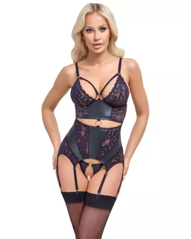 Guêpière Basque with Purple de Cottelli Lingerie pour élégance unique-2